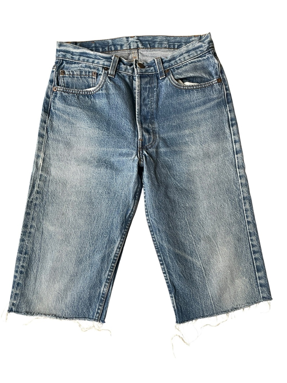 VTG 80s LEVI'S 501 Cutoff Jeans Long Shorts Unisex Sz 30 Inseam 14" Jorts 28x14